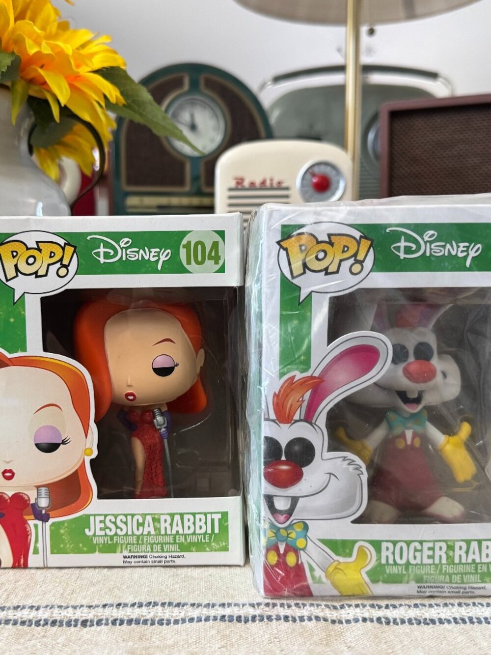 Funko Pop! Disney Roger Rabbit & Jessica Rabbit #103 #104 Set w/ Original Boxes